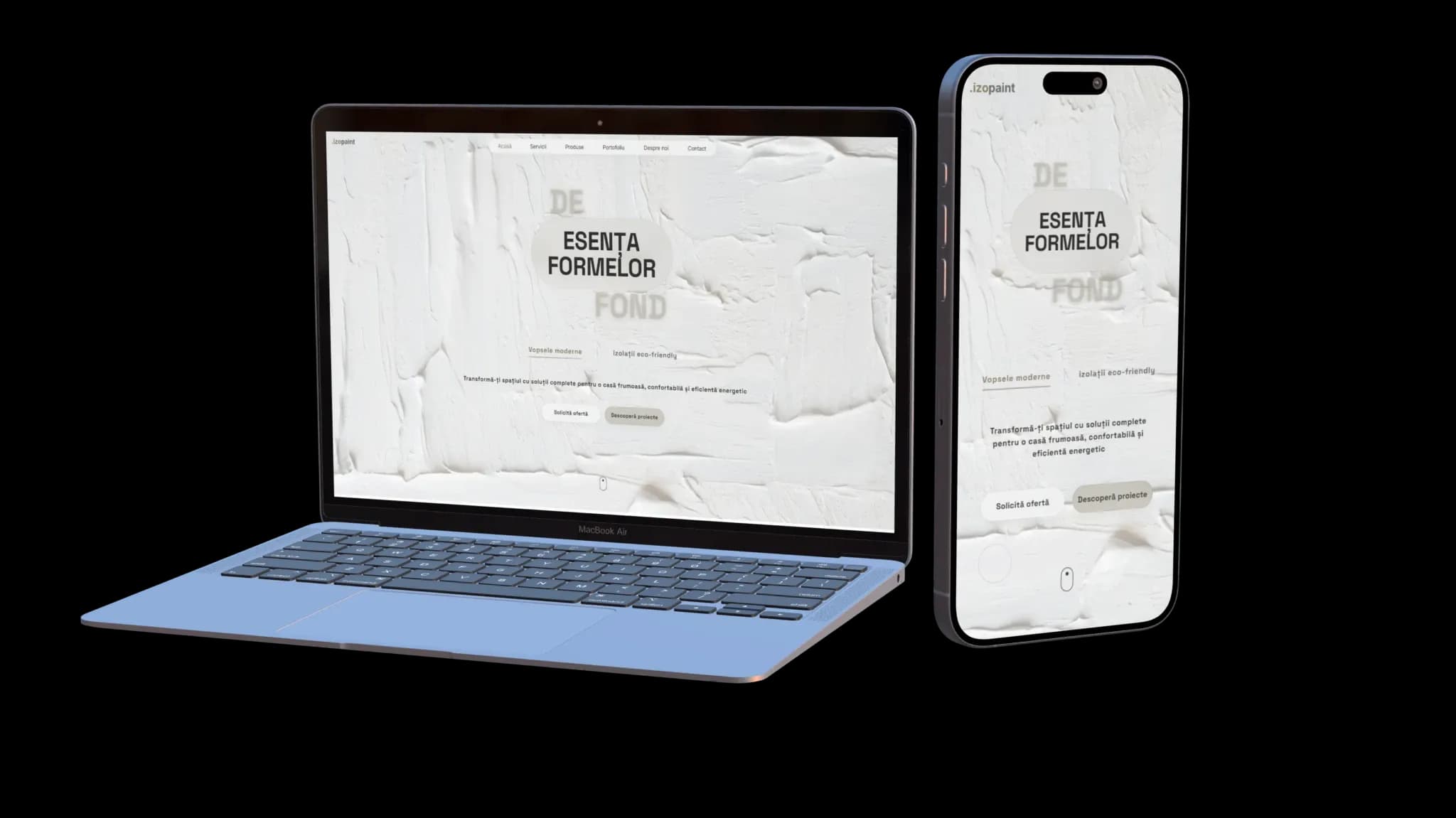Proiect [WIP].izopaint - site complet prezentare & eCommerce