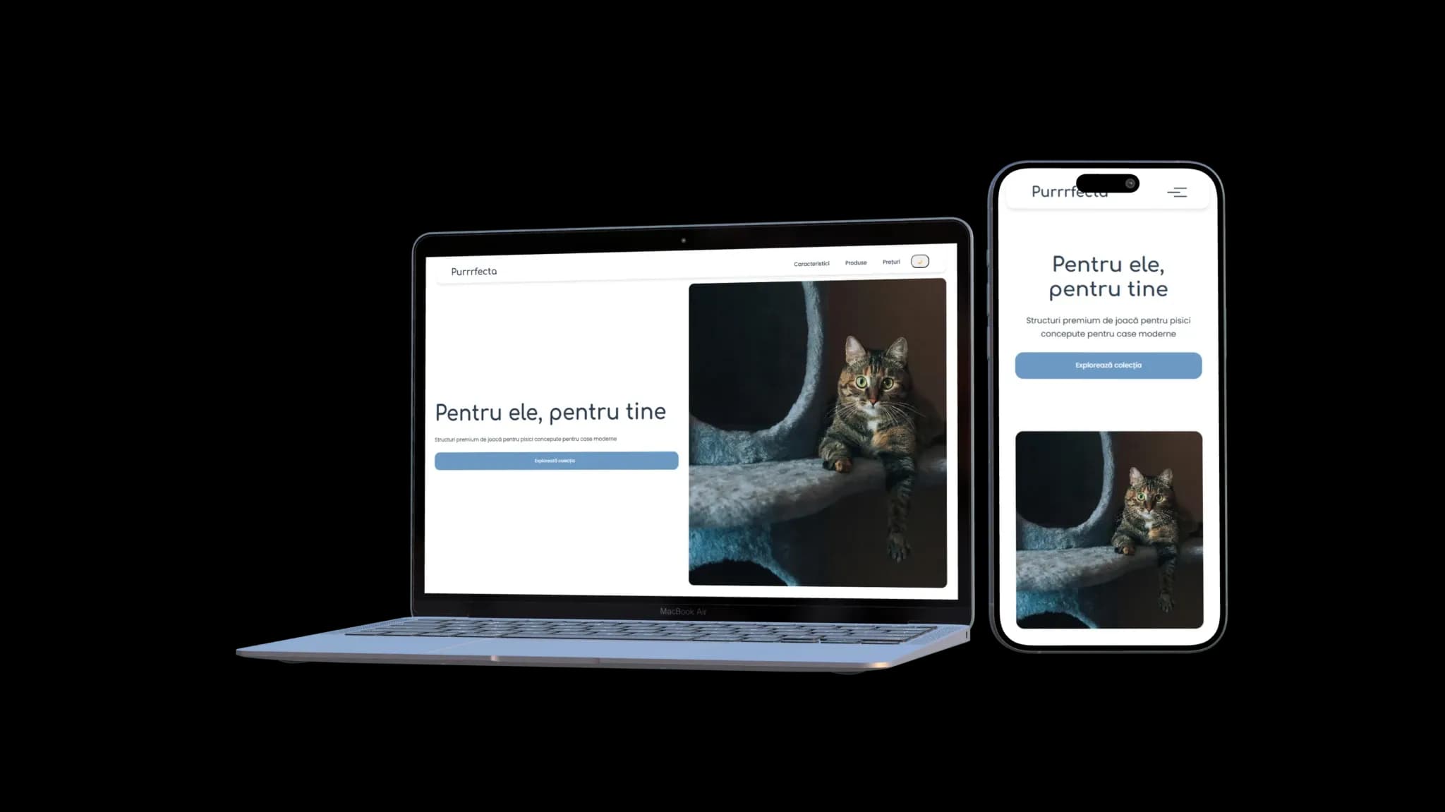 Proiect Purrrfecta - landing page comercial